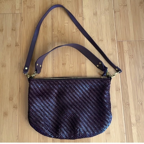 Clare V Moyen Messenger Plum Woven - Picture 7 of 8